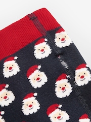 JoJo Maman Bébé Navy Father Christmas Extra Thick Baby Leggings - Image 3 of 3