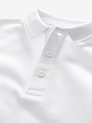 White 100% Cotton Long Sleeve School Polo Shirts 5 Pack (3-16yrs) - Image 4 of 4