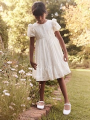 Laura Ashley Ecru Embroidered Bridesmaid Dress - Image 3 of 7