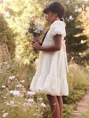 Laura Ashley Ecru Embroidered Bridesmaid Dress - Image 4 of 7