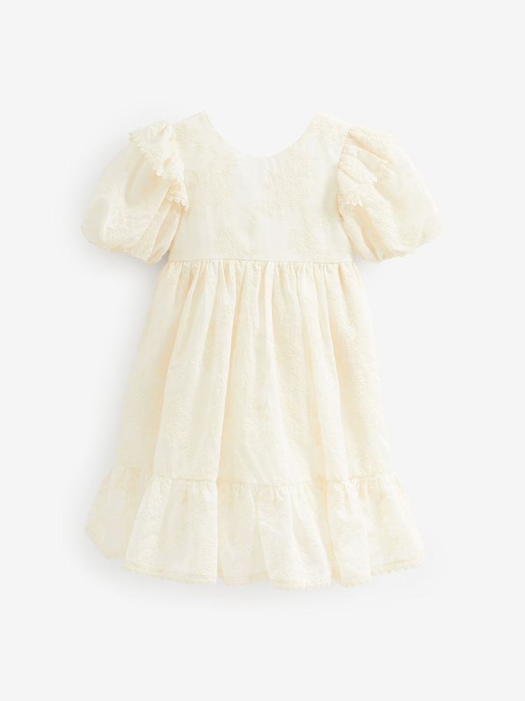 Laura Ashley Ecru Embroidered Bridesmaid Dress - Image 5 of 7