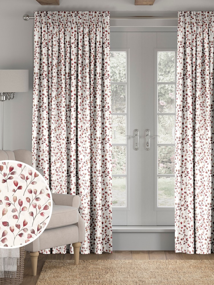 Red April Made To Measure 100% Cotton Curtains - Image 1 of 9