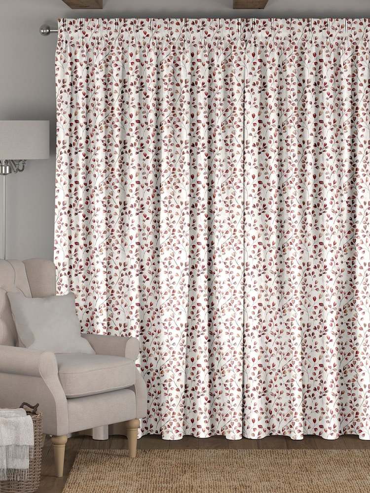 Red April Made To Measure 100% Cotton Curtains - Image 2 of 9