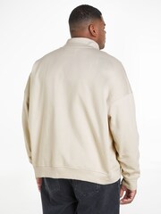 Calvin Klein Jeans Girls Cream Monologo Half Zip Jumper - Image 2 of 7