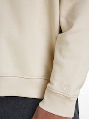 Calvin Klein Jeans Girls Cream Monologo Half Zip Jumper - Image 4 of 7