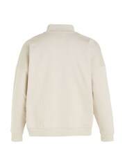Calvin Klein Jeans Girls Cream Monologo Half Zip Jumper - Image 6 of 7