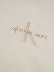 Calvin Klein Jeans Girls Cream Monologo Half Zip Jumper - Image 7 of 7