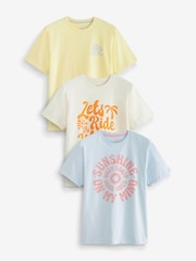 Pastel Surf Mix Print T-Shirts 3 Pack - Image 7 of 10