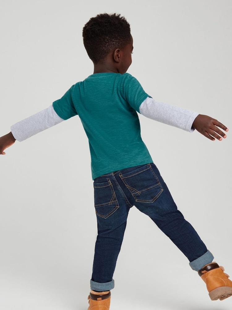 M&Co Natural Dino Truck 3D Long Sleeve T-Shirt - Image 2 of 6