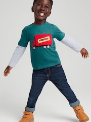 M&Co Natural Dino Truck 3D Long Sleeve T-Shirt - Image 3 of 6