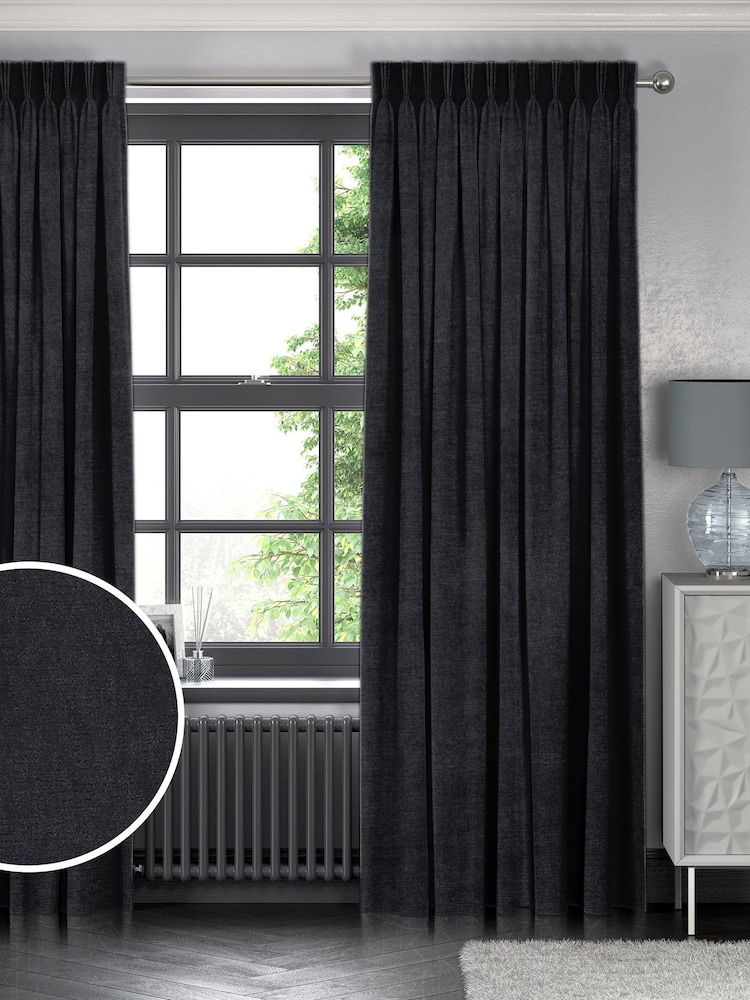 Ink Blue Abbott Made To Measure Curtains - Image 1 of 6 Ink Blue Abbott Made To Measure Curtains - Image 1 of 6