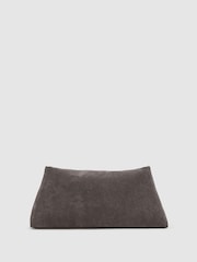 Reiss Grey Presley Suede Chain-Strap Clutch Bag - Image 4 of 6