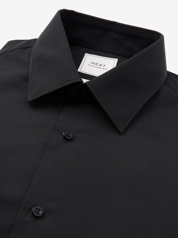 Black Skinny Fit Easy Care Single Cuff Smart Shirt - Image 7 of 8