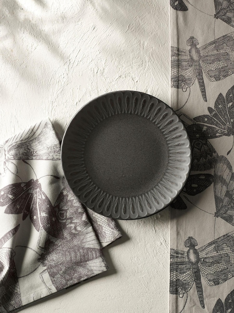Kew Gardens Black Stoneware Side Plate - Image 1 of 4