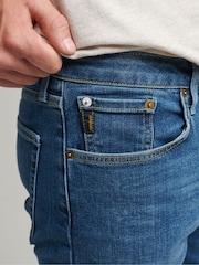 Superdry Blue Organic Cotton Slim Straight Jeans - Image 4 of 9