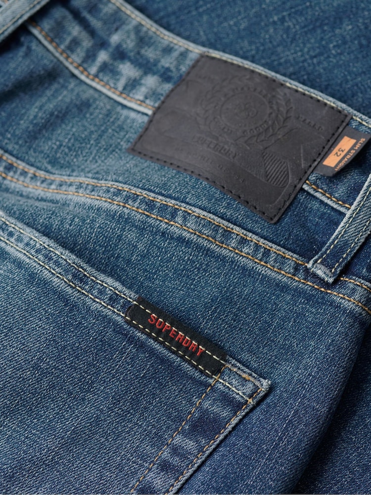 Superdry Blue Organic Cotton Slim Straight Jeans - Image 9 of 9