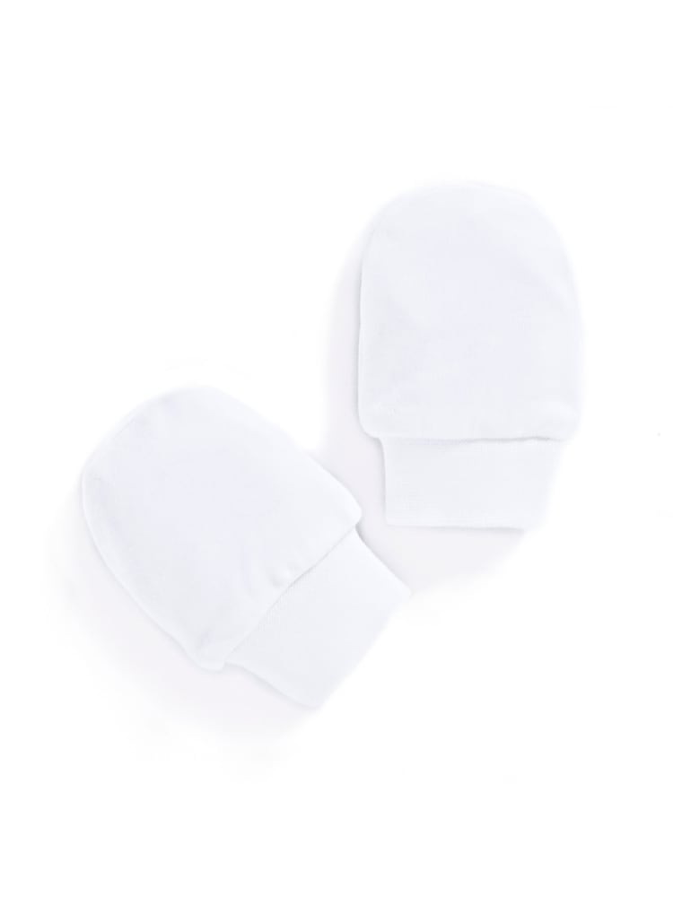 JoJo Maman Bébé White 3-Pack Scratch Mitts - Image 2 of 2