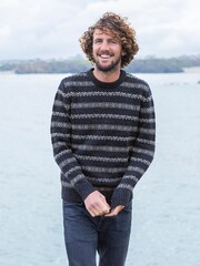 Celtic & Co. Mens Blue Nordic Fairisle Pattern Crew Neck Jumper - Image 1 of 5