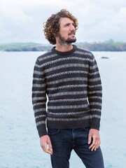 Celtic & Co. Mens Blue Nordic Fairisle Pattern Crew Neck Jumper - Image 2 of 5