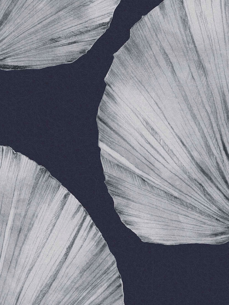 Graham & Brown Blue Palm Fan Navy 10M Wallpaper - Image 2 of 3