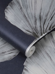 Graham & Brown Blue Palm Fan Navy 10M Wallpaper - Image 3 of 3