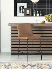 Dorel Home Camel Brown Europe Corey Faux Leather Counter Stool - Image 1 of 4