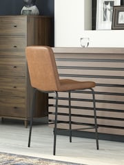 Dorel Home Camel Brown Europe Corey Faux Leather Counter Stool - Image 2 of 4