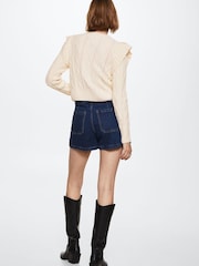 Mango Cream Ruffle Knitted Sweater - Image 4 of 8
