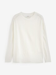 Ecru, Weiß - Kuscheliger, langärmeliger Pullover mit Rundhalsausschnitt - Bild 6 von 7