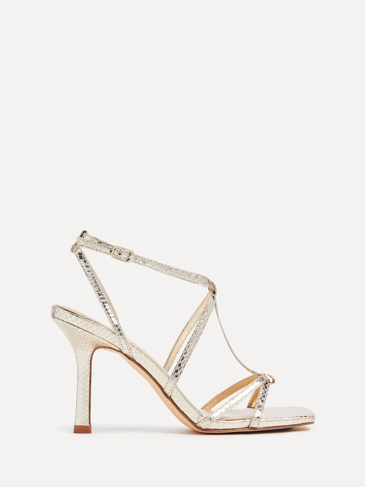 Linzi Gold Posie Strappy Stiletto Heeled Sandals - Image 2 of 6