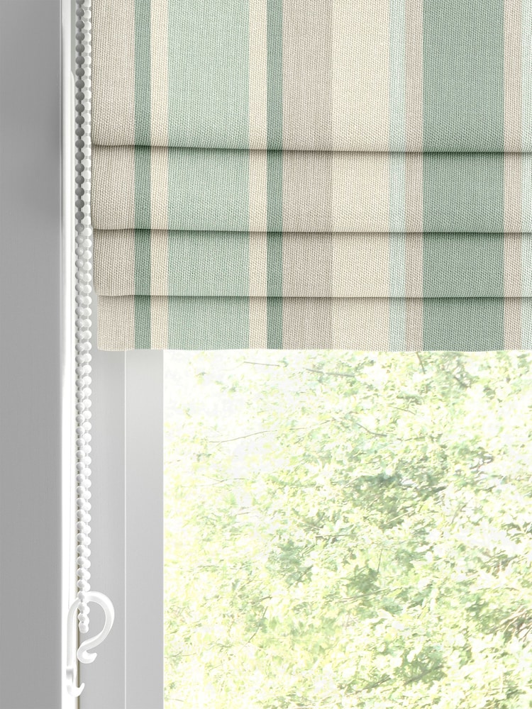 Laura Ashley Green Awning Stripe Made To Measure Roman Blinds - Image 2 of 6