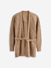 Camel Cable Belt Cardigan - Image 5 of 6