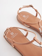 Nude Pink Forever Comfort® Flat Sandals With Jewelled Chain Detailing - Image 4 of 9