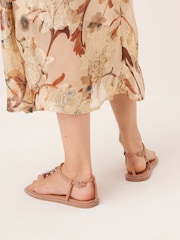 Nude Pink Forever Comfort® Flat Sandals With Jewelled Chain Detailing - Image 7 of 9