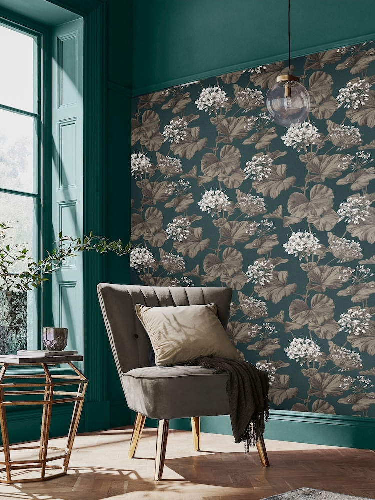 Graham & Brown Green Florentia Emerald 10M Wallpaper - Image 1 of 3