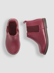 JoJo Maman Bébé Berry Pretty Leather Chelsea Boots - Image 2 of 5