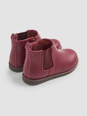 JoJo Maman Bébé Berry Pretty Leather Chelsea Boots - Image 3 of 5