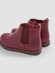 JoJo Maman Bébé Berry Pretty Leather Chelsea Boots - Image 4 of 5