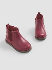 JoJo Maman Bébé Berry Pretty Leather Chelsea Boots - Image 5 of 5