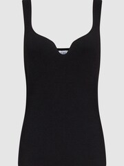Reiss Black Daisy Sweetheart Neck Top - Image 2 of 6