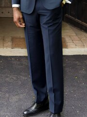 Savile Row Co Marineblaue Anzughose aus einer Wollmischung Tailored Fit - Bild 1 von 3
