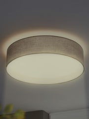 Eglo Mink Brown Taupe Pasteri 1 Light Fabric Ceiling Light - Image 2 of 4