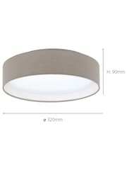 Eglo Mink Brown Taupe Pasteri 1 Light Fabric Ceiling Light - Image 4 of 4