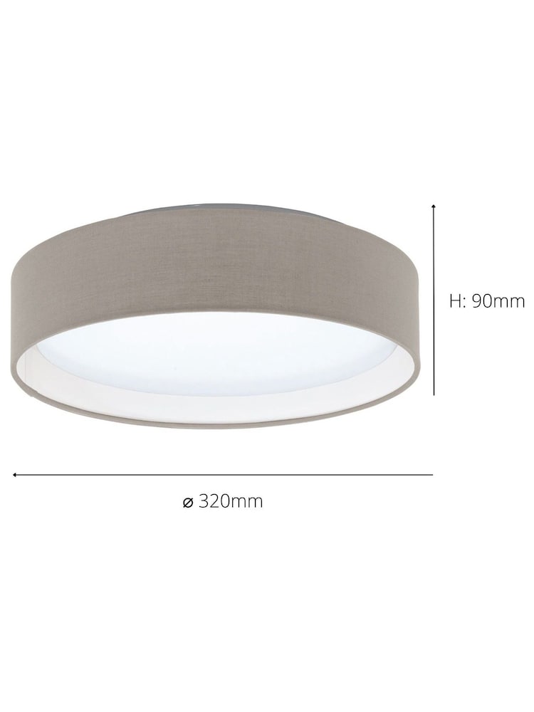 Eglo Mink Brown Taupe Pasteri 1 Light Fabric Ceiling Light - Image 4 of 4