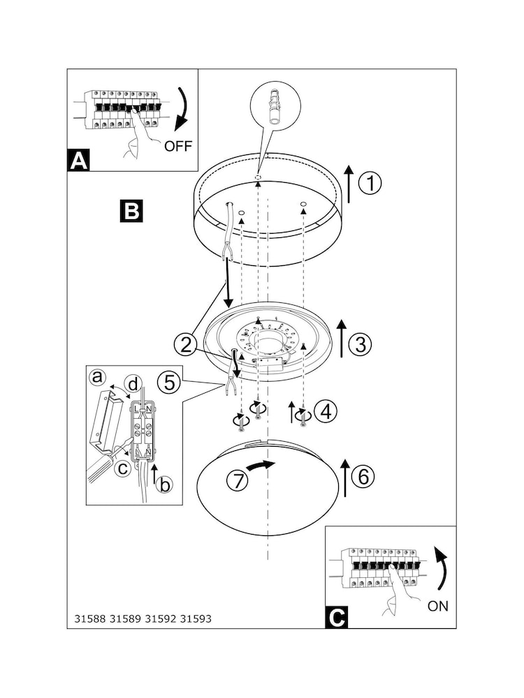 Eglo Mink Brown Taupe Pasteri 1 Light Fabric Ceiling Light - Image 5 of 5