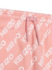KENZO KIDS Pale Pink All Over Logo Drawstring Skirt - Image 3 of 3