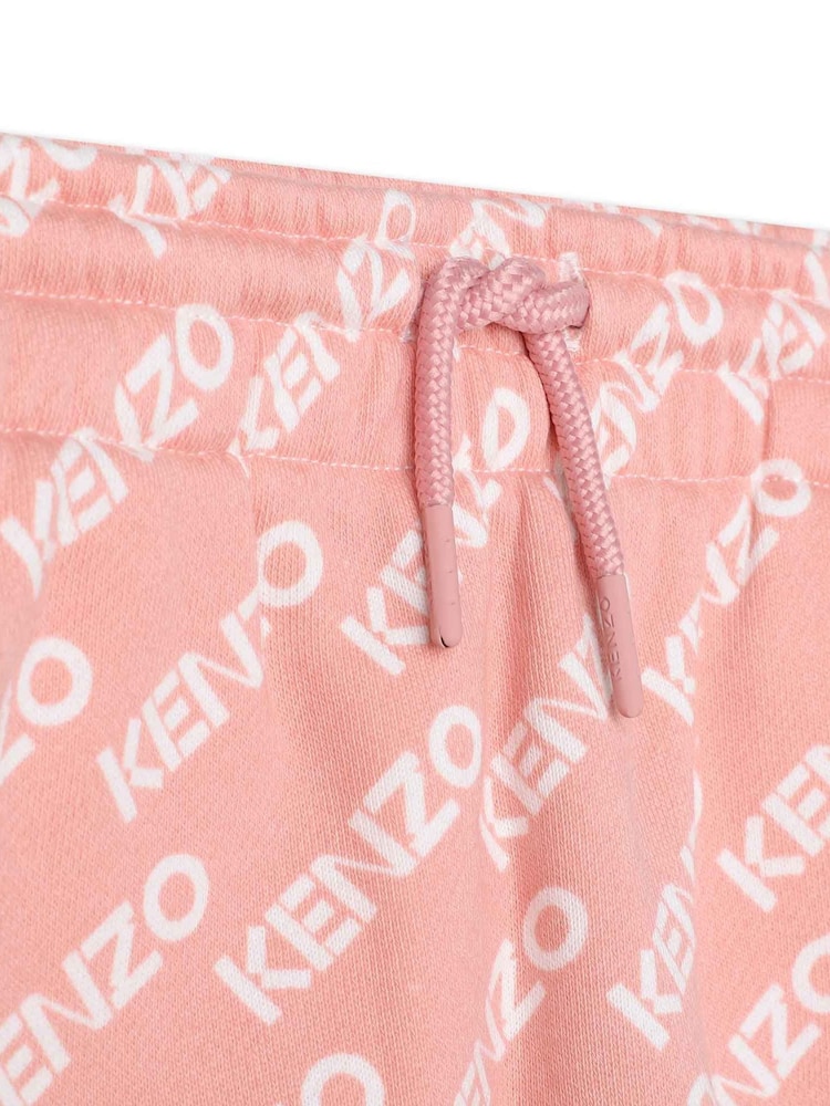 KENZO KIDS Pale Pink All Over Logo Drawstring Skirt - Image 3 of 3