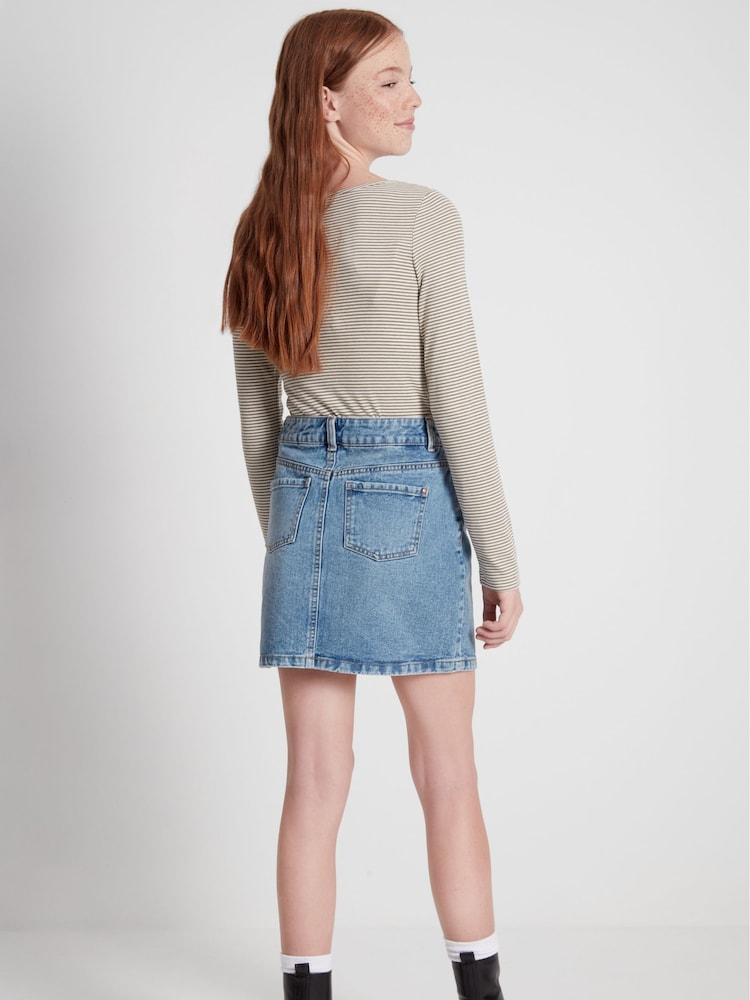 Kylie Teen Blue Denim Mini Skirt - Image 2 of 5 Kylie Teen Blue Denim Mini Skirt - Image 2 of 5