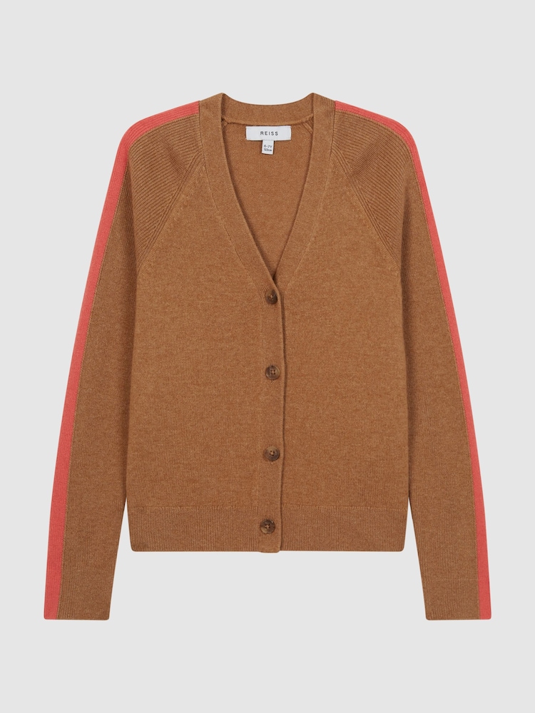 Reiss Tan Amelia Junior Colourblock Cardigan - Image 2 of 8