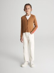 Reiss Tan Amelia Junior Colourblock Cardigan - Image 3 of 8